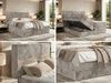 Doppelbett Boxspringbett ORVO KING 180 x 200 cm mit Stauraum, Multipocket-Matratze und Pocket 7 Härtezonen, H3, zwei Bettkästen - Topper Visco - Hellbraun Cord Bild 2