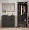 Garderobe Set 3-tlg. Salud in grau und Nox Eiche 180 x 189 cm Bild 2