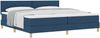 vidaXL Boxspringbett mit Kissen mit Kopfteil Blau 200 x 200 cm Stoff 3339027 Bild 2