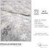 Fleece Bettwäsche aus 100% Polyester Bezug mit Schneeflockenmotiv in Grau 200x200 cm Bild 4