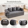 LVHOM Schlafsofa 3 Sitzer, Klappsofa mit Schlaffunktion, Bodensofa, Polstersofa aus CordStoff, Schlafcouch dauerschläfer, frei Kombination, 200x94x67 cm, Dunkelgrau Bild 4