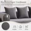 LVHOM Schlafsofa 3 Sitzer, Klappsofa mit Schlaffunktion, Bodensofa, Polstersofa aus CordStoff, Schlafcouch dauerschläfer, frei Kombination, 200x94x67 cm, Dunkelgrau Bild 5