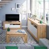 Habitdesign Anrichte mit 3 Türen, Buffet für Wohnzimmer, Beistellschrank, Modell Baltik, Weiß Artik und Nodi-Eiche, Maße: 144 cm (B) x 87 cm (H) x 42 cm (T) Bild 5
