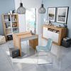 Habitdesign Anrichte mit 3 Türen, Buffet für Wohnzimmer, Beistellschrank, Modell Baltik, Weiß Artik und Nodi-Eiche, Maße: 144 cm (B) x 87 cm (H) x 42 cm (T) Bild 2