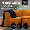 Lumaland Sitzsack-Sofa, Polyester, Eckteil, Cord - Senfgelb, 70 x 81 x 81 cm Bild 3