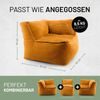 Lumaland Sitzsack-Sofa, Polyester, Eckteil, Cord - Senfgelb, 70 x 81 x 81 cm Bild 2