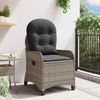 vidaXL Liegestuhl mit Kissen Grau 56 x 66 x 95 cm Poly-Rattan 42003419 Bild 3