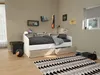 Vente-unique - PAULETTE Bett Holz, Platte BeigeWeiß - B 112,7 cm x H 81,7 cm x L 203 cm Bild 2