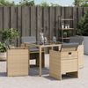 vidaXL Gartenstühle mit Kissen 4 Stk. Beigemischung Poly Rattan 4007441 Bild 4