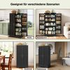 Hochschrank 120x60x40 cm mit LED-Sensorlicht – moderner Aufbewahrungsschrank aus MDF in Schwarz Bild 4