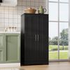 Hochschrank 120x60x40 cm mit LED-Sensorlicht – moderner Aufbewahrungsschrank aus MDF in Schwarz Bild 5