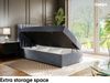 MEBLINI Boxspringbett DALIA 80x200 cm mit Bettkasten - H3/Grau Samt Gepolstert Einzelbett mit Topper & Taschenfederkern-Matratze - 80x200 Rechts Bild 5