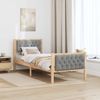 vidaXL Bettrahmen Hellgrau 75 x 190 cm Massives Kiefernholz 878439 Bild 4