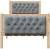 vidaXL Bettrahmen Hellgrau 75 x 190 cm Massives Kiefernholz 878439 Bild 5