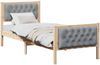 vidaXL Bettrahmen Hellgrau 75 x 190 cm Massives Kiefernholz 878439 Bild 3