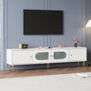 TV-Board 170 x 35 x 50 cm in Weiß mit 4 Türen, Kabelmanagement und goldfarbenen Beinen Bild 2