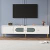 TV-Board 170 x 35 x 50 cm in Weiß mit 4 Türen, Kabelmanagement und goldfarbenen Beinen Bild 3