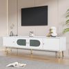 TV-Board 170 x 35 x 50 cm in Weiß mit 4 Türen, Kabelmanagement und goldfarbenen Beinen Bild 5