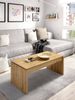 Dmora Audi-Couchtisch, Wohnzimmer-Zeitungsständer mit Ablagefach, niedriger hochklappbarer Couchtisch, 102 x 50 x 43 cm, Knot Oak Bild 2
