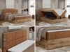 Boxspringbett mit Kopfteil und Topper, Polsterbett - ALBERO 2 - 120 x 200 cm - Orange Stoff - H3 Bild 2