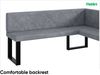 MEBLINI Eckbank für Esszimmer mit ausziehbarem Tisch - Küchenbank - Essecke - Sitzecke Küche - ERIC - U-Beine 128x168x87cm Rechts - Grau Samt/M Weiß-Schwarz Hochgl. Bild 5