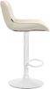 Barhocker RAGAD - Stoff Creme 49x51x85 cm Weiß | Barstuhl Höhenverstellbar Mit Lehne Drehbar Tresenhocker Tresenstuhl Kneipenhocker Kneipenstuhl Bild 3