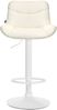Barhocker RAGAD - Stoff Creme 49x51x85 cm Weiß | Barstuhl Höhenverstellbar Mit Lehne Drehbar Tresenhocker Tresenstuhl Kneipenhocker Kneipenstuhl Bild 2