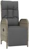 vidaXL Garten-Relaxstühle 2 Stk. mit Tisch Grau Poly Rattan 319909 Bild 5