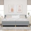 vidaXL Boxspringbett mit Matratze Hellgrau 200 x 200 cm Stoff 3341377 Bild 3