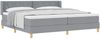 vidaXL Boxspringbett mit Matratze Hellgrau 200 x 200 cm Stoff 3341377 Bild 2