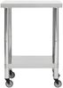 Edelstahl Arbeitstisch mit Rollen BEWO 60x30x85cm, Edelstahl Gastro-Tischwagen Arbeitsfläche Gastro-Küchentisch Servierwagen mobil Bild 3