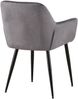 2er Set Esszimmerstuhl POFAR - Samt Grau 56.5x61x84 cm | Essstühle Esszimmerstühle Küchenstühle Wohnzimmerstühle Bild 5