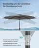 Songmics Sonnenschirm mit UV-Schutz bis UPF 50+, knickbar, Metall / Polyester grau, Ø 3 x 2,52 m Bild 3