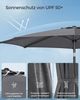 Songmics Sonnenschirm mit UV-Schutz bis UPF 50+, knickbar, Metall / Polyester grau, Ø 3 x 2,52 m Bild 5