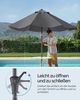 Songmics Sonnenschirm mit UV-Schutz bis UPF 50+, knickbar, Metall / Polyester grau, Ø 3 x 2,52 m Bild 2