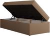 Boxspringbett 90x200 Polsterbett ZERO 90 Einzelbett ohne Kopfteil, inkl. Stauraum & Multipocket-Matratze, Hotelbett - Braun Kunstleder - H4 - Topper T25 Bild 5