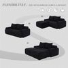 Flieks Modulares Cordsofa für 2 Personen, 2 Hocker & 2 Rückenkissen, inkl. Getränkehalter & Seitentasche, frei kombinierbar, Schwarz Bild 3