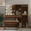 Schminktisch-Set mit LED Braun Eichen-Optik Holzwerkstoff [3114106] Bild 3