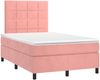 vidaXL Boxspringbett mit Matratze & LED Rosa 120x190 cm Samt 3270316 Bild 3