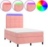 vidaXL Boxspringbett mit Matratze & LED Rosa 120x190 cm Samt 3270316 Bild 2
