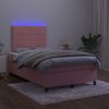 vidaXL Boxspringbett mit Matratze & LED Rosa 120x190 cm Samt 3270316 Bild 4