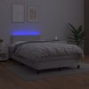 vidaXL Boxspringbett mit Matratze und LED-Beleuchtung, Kunstleder weiß, 120x190 cm Bild 4