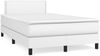 vidaXL Boxspringbett mit Matratze und LED-Beleuchtung, Kunstleder weiß, 120x190 cm Bild 3