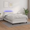 vidaXL Boxspringbett mit Matratze und LED-Beleuchtung, Kunstleder weiß, 120x190 cm Bild 5