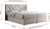 Boxspringbett, Polsterbett mit Multipocket-Matratzen und Topper, dekorativem Kopfteil, zwei Bettkästen - NEOMI - 200 x 200 cm - Beige Stoff - H4 Bild 5