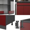 Küchenzeile R-Line Rot/Anthrazit 200 cm J-Shape, AP Eiche Vicco Bild 5