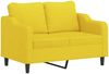vidaXL 2-tlg. Sofagarnitur mit Kissen Hellgelb Stoff 3201839 Bild 5