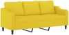 vidaXL 2-tlg. Sofagarnitur mit Kissen Hellgelb Stoff 3201839 Bild 3