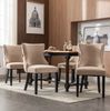Esszimmerstuhl 50 x 41 x 91 cm im 4er-Set – beiger Samt mit Massivholzgestell Bild 2