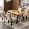 Esszimmerstuhl 50 x 41 x 91 cm im 4er-Set – beiger Samt mit Massivholzgestell Bild 3
